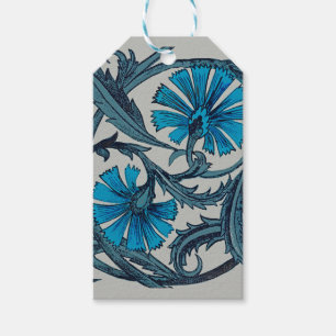 Vintage Blue Antique Flower art rustic Tile Decor Gift Tags
