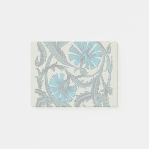 Vintage Blue Antique Flower art rustic Tile Decor Post-it Notes