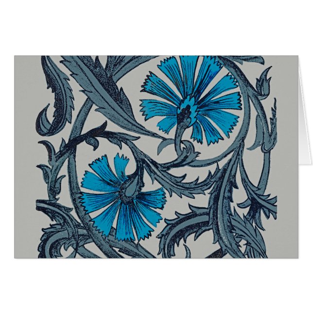 vintage blue antique flower arts crafts rustic (Front Horizontal)