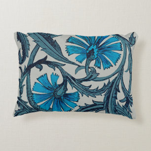 vintage blue antique flower arts crafts rustic decorative cushion