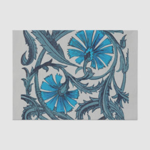 vintage blue antique flower arts crafts rustic tissue paper