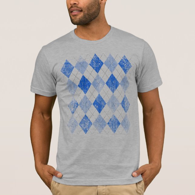 Vintage Blue Argyle T-Shirt (Front)