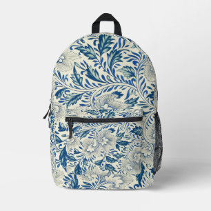 Vintage Blue Asian Floral: Antique Chinoiserie Printed Backpack