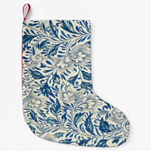 Vintage Blue Asian Floral: Antique Chinoiserie Small Christmas Stocking