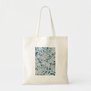 Vintage Blue Asian Floral: Antique Chinoiserie Tote Bag