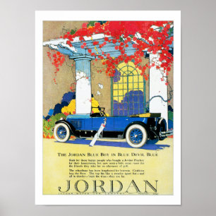 Vintage Blue Automobile Poster