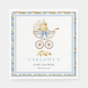 Vintage Blue Baby Carriage Luncheon Napkin