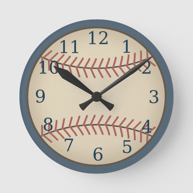Vintage Blue Baseball Clock  (Front)