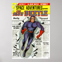 Vintage Blue Beetle Comic Book Superhero
