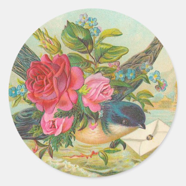 Vintage Blue Bird Stickers (Front)