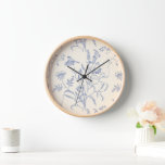 Vintage Blue Birds and Flowers Botanical  Clock<br><div class="desc">Vintage Blue Birds and Flowers Botanical Clock</div>