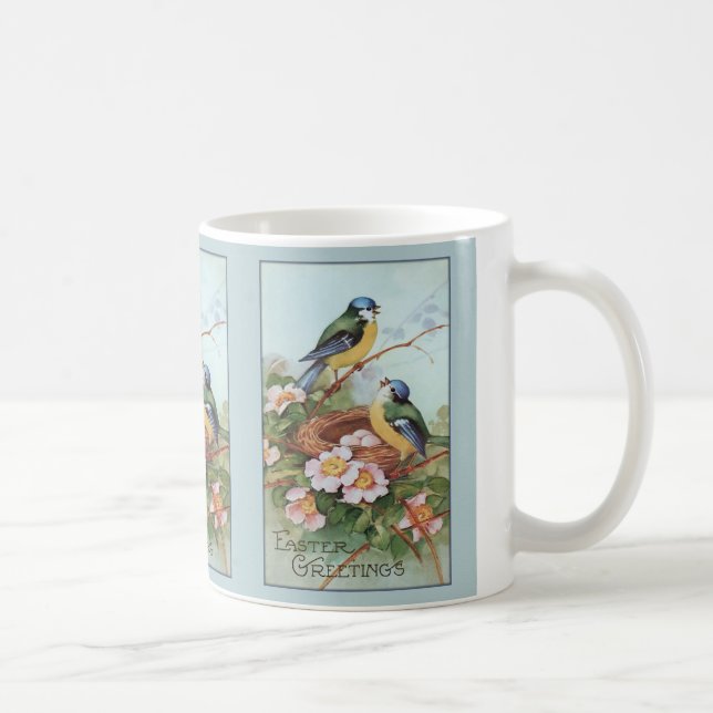 Vintage Blue Birds Easter Coffee Mug (Right)