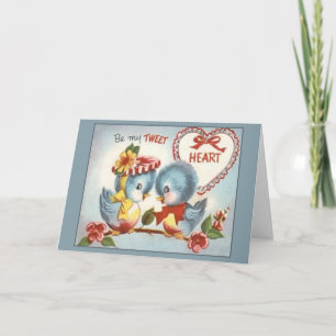 Vintage Blue Birds Valentine's Day Greeting Card