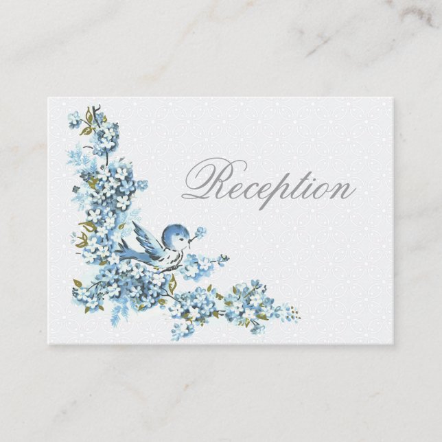 Vintage Blue Birds Winter Wed Reception Enclosure (Front)