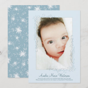 Vintage Blue Birth Announcement Boy