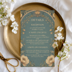 Vintage Blue Botanical Enclosure Card