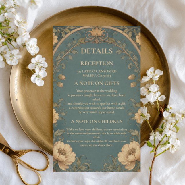 Vintage Blue Botanical Enclosure Card (Creator Uploaded)