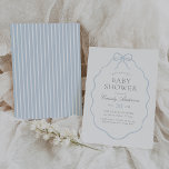 Vintage Blue Bow Boy Baby Shower Invitation<br><div class="desc">Celebrate the arrival of a little one with this elegant bow themed baby shower invitation.</div>