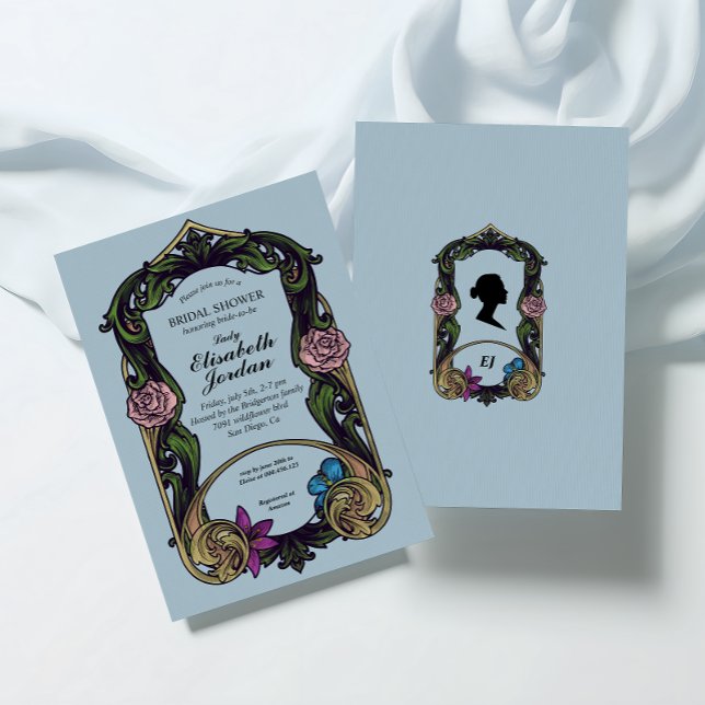 Vintage Blue Bridgerton Bridal Shower Invitation (Creator Uploaded)