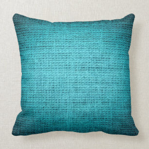 Vintage Blue Burlap Linen Rustic Jute Cushion