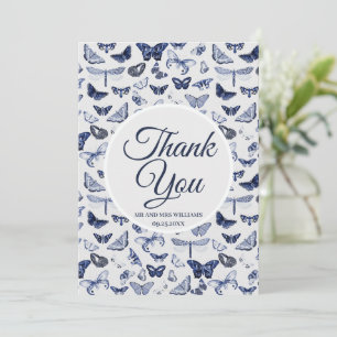 Vintage Blue Butterflies Invitation