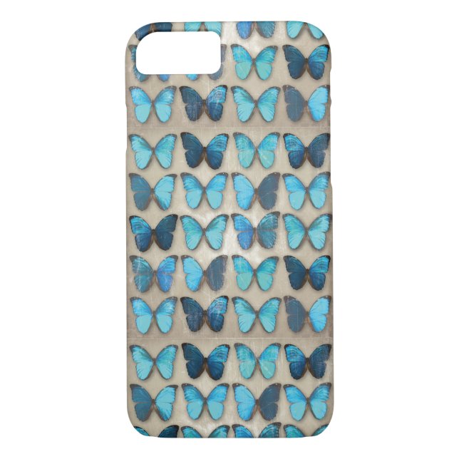 Vintage Blue Butterflies iPhone 7 Case (Back)