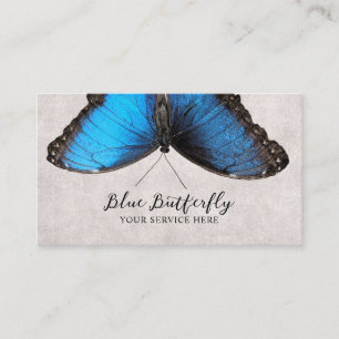 Vintage Blue Butterfly Beauty Boutique Salon & Spa Business Card
