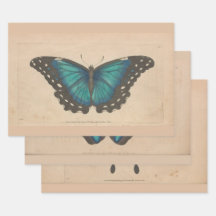 Vintage Blue Butterfly Heavy Weight Decoupage