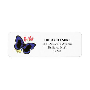 Vintage Blue Butterfly Victorian Fine Art Address