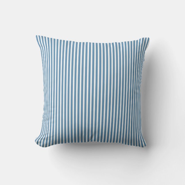 vintage blue candy stripe victorian cushion pillow (Front)