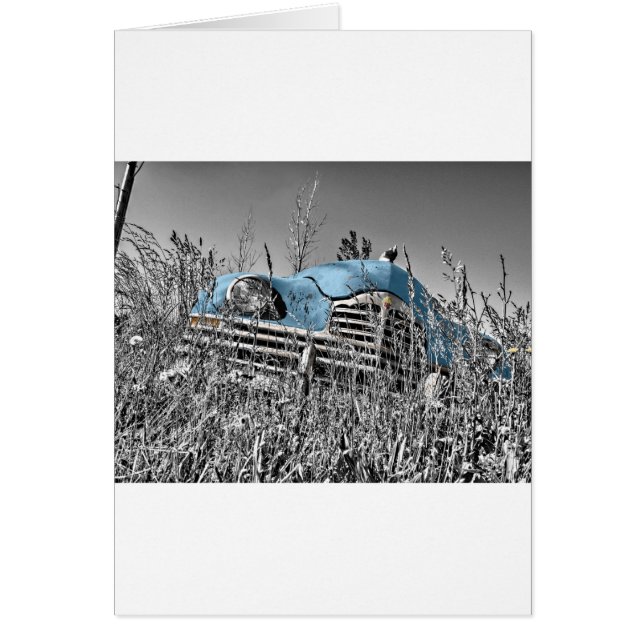 vintage blue car (Front)