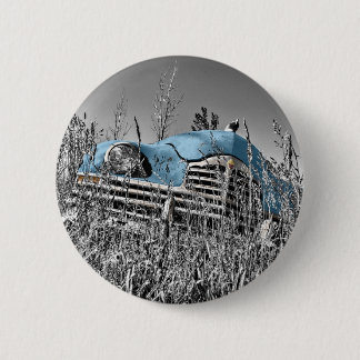 vintage blue car 6 cm round badge