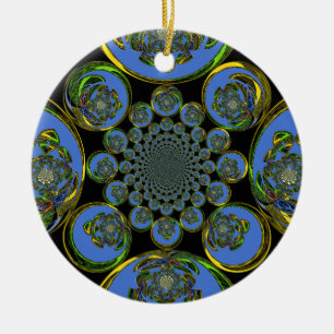 Vintage Blue Ceramic Tree Decoration