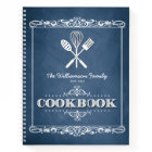 Vintage Blue Chalkboard Family Cookbook Recipe