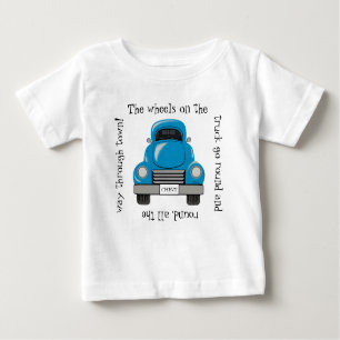 Vintage Blue Chevy Truck Wheels go Round Shirt