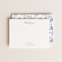 Vintage Blue Chinoiserie Floral Thank You