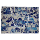 Vintage Blue Christmas Holiday Village