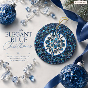 Vintage Blue Christmas Ornament