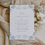 Vintage Blue Classic Elegance Floral Wedding Invitation<br><div class="desc">Vintage Blue Classic Elegance Floral Wedding Invitation

See matching collection in our Niche and Nest Store</div>
