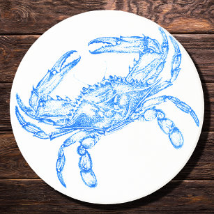 Vintage  blue  crab coaster