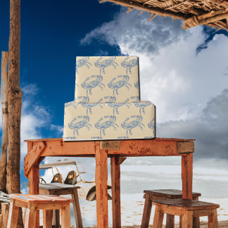 Vintage  blue  crab no2    wrapping paper