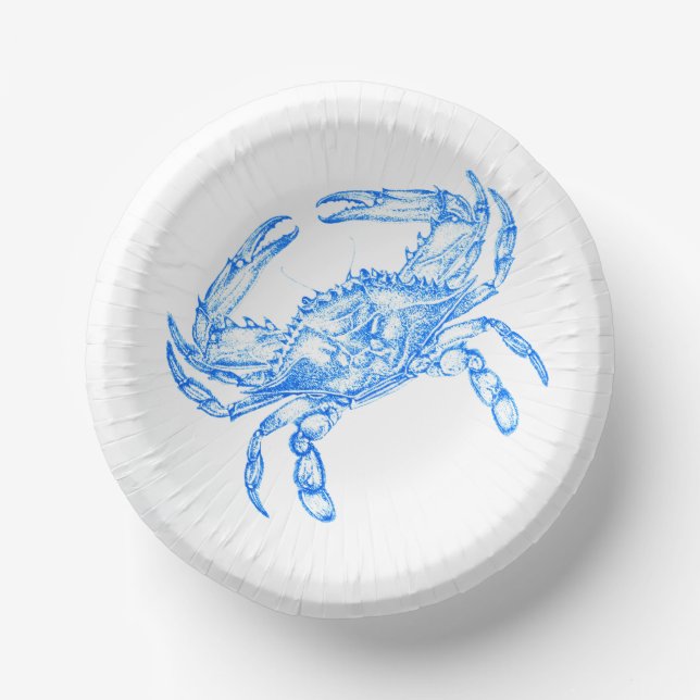 Vintage  blue  crab paper plate (Front)