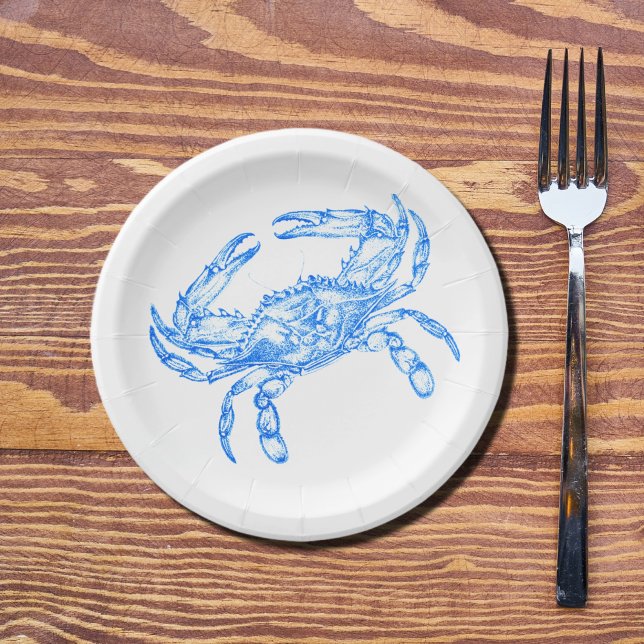 Vintage  blue  crab paper plate (Creator Uploaded)