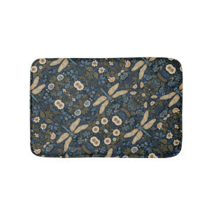 Vintage blue Dragonfly Bath Mat