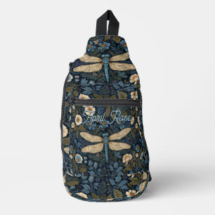 Vintage blue Dragonfly Sling Bag