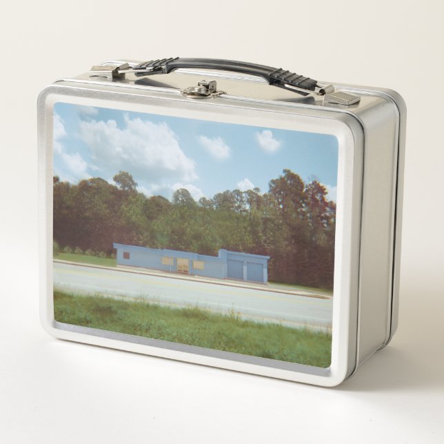 Vintage Blue Drive Thru Lunchbox (Front)