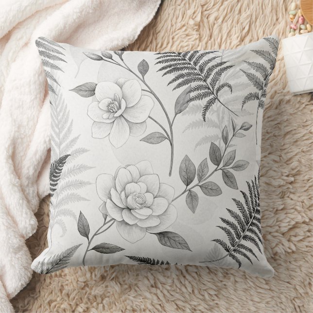 Vintage Blue Floral Botanical Pattern (1) Cushion (Blanket)