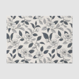 Vintage Blue Floral Botanical Pattern (2) Tissue Paper