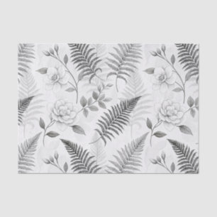 Vintage Blue Floral Botanical Pattern Tissue Paper