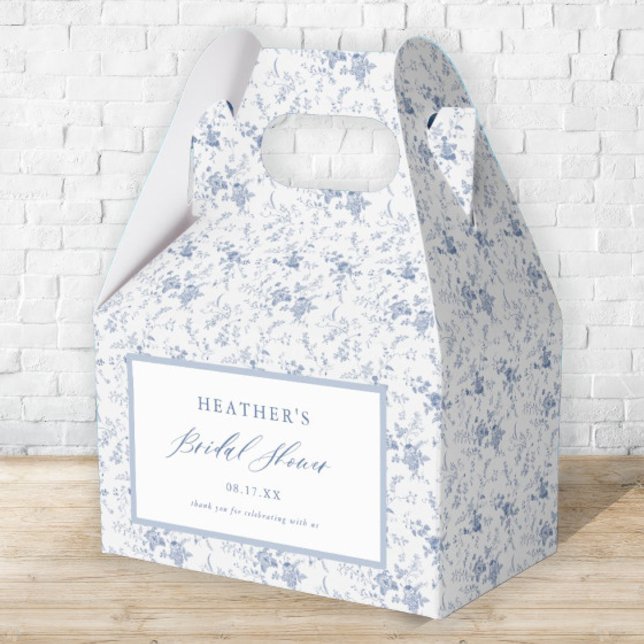 Vintage Blue Floral Bridal Shower  Favour Box (Creator Uploaded)
